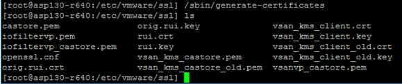 This is a screenshot of the PuTTY screen running the command to
                            generate new certificates.