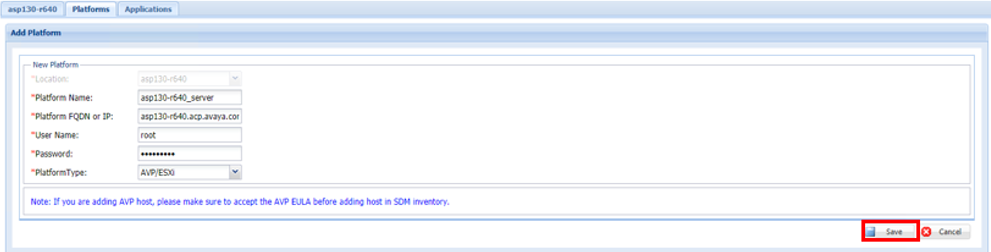 This is a screenshot to add ASP 130 host.