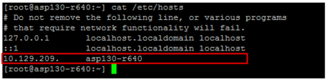 This is a screenshot of the ASP 130 host using PuTTY.